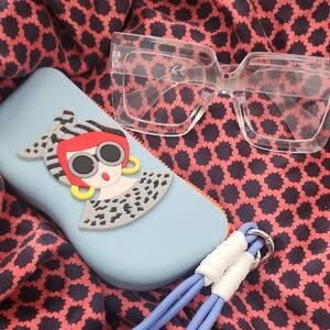 Silicon Glass Case and Reading Transparent Frame Glasses +1.0